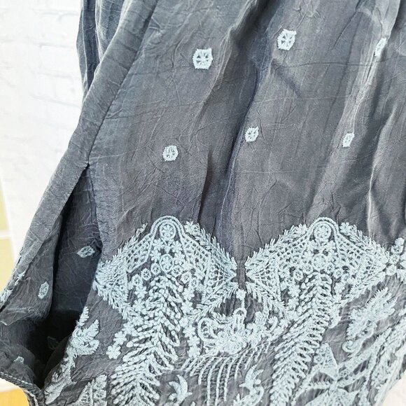 NEW Johnny Was Flower Getaway Mini Dress Women’s Small Embroidered Sanded Black - Picture 6 of 7